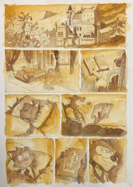 DESSIN ORIGINAL D'ALEXIS TALLONE POUR DER FALL DES ADLERS : PLANCHE EN COULEUR N°24