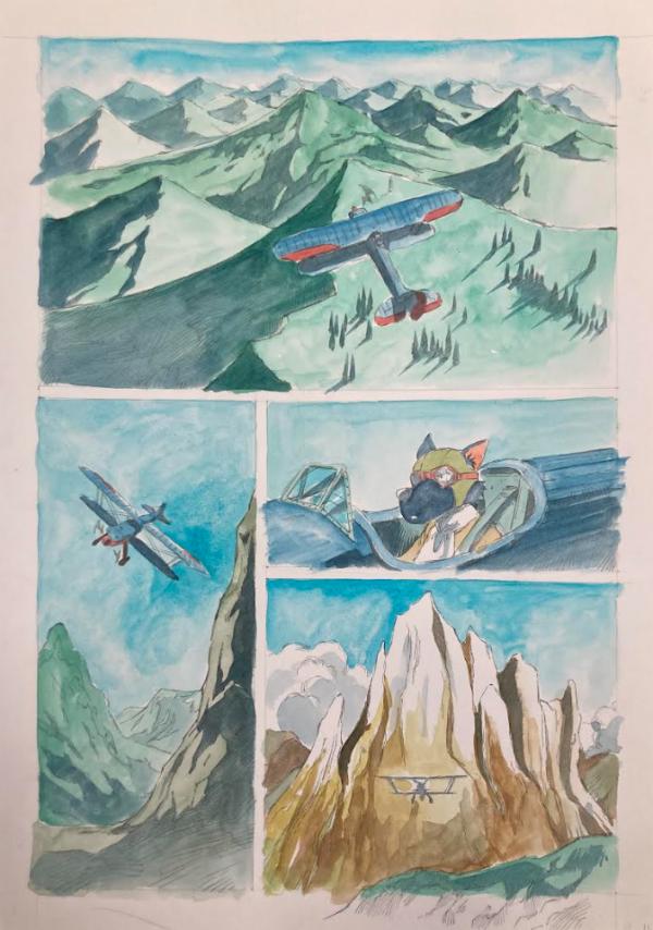 DESSIN ORIGINAL D'ALEXIS TALLONE POUR DER FALL DES ADLERS : PLANCHE EN COULEUR N°14