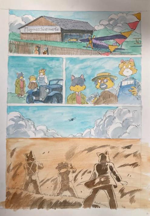 DESSIN ORIGINAL D'ALEXIS TALLONE POUR DER FALL DES ADLERS : PLANCHE EN COULEUR N°16