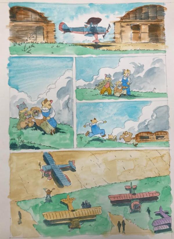 DESSIN ORIGINAL D'ALEXIS TALLONE POUR DER FALL DES ADLERS : PLANCHE EN COULEUR N°21