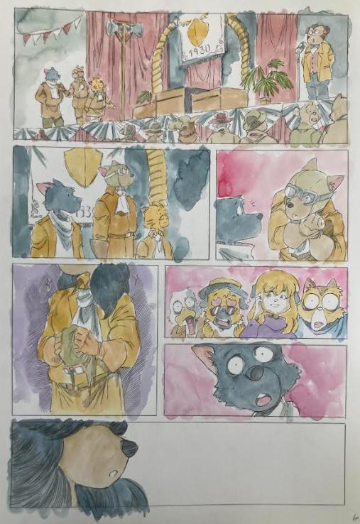 DESSIN ORIGINAL D'ALEXIS TALLONE POUR DER FALL DES ADLERS : PLANCHE EN COULEUR N°60