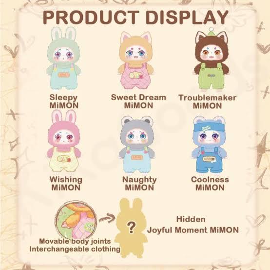 BLIND BOX PLUSH PENDANT KIMMON I'M MIMON SERIES