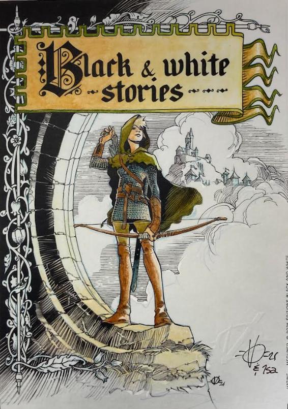 EX LIBRIS BLACK AND WHITE STORIES - COULEURS ORIGINALE D'ISABELLE RABAROT SIGNÉ PAR OLIVIER VATINE N°1