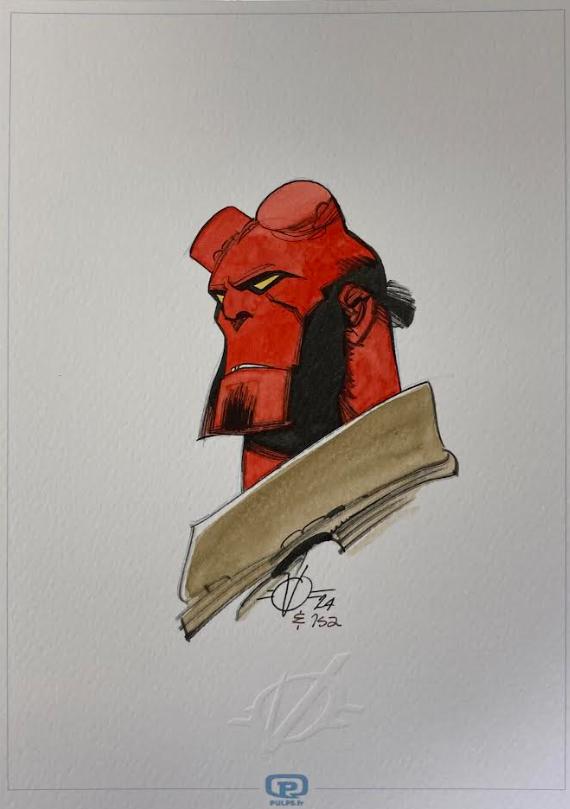 DESSIN ORIGINAL D'OLIVIER VATINE : HELLBOY