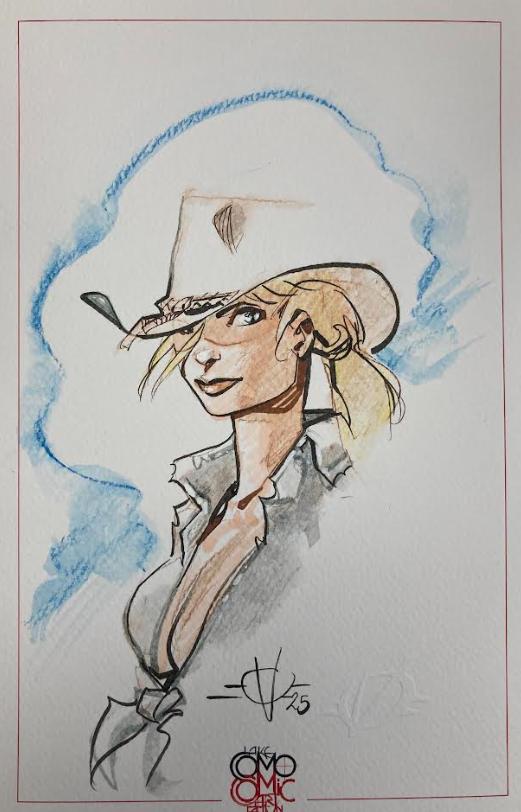 DESSIN ORIGINAL D'OLIVIER VATINE : ANGELA EN COULEUR