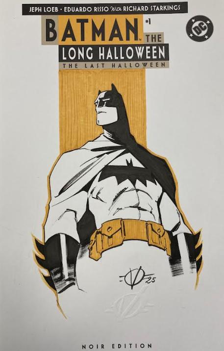 BATMAN THE LONG HALLOWEEN #1 BLANK COVER WITH ORIGINAL DRAWING BY OLIVIER VATINE : BATMAN N°3