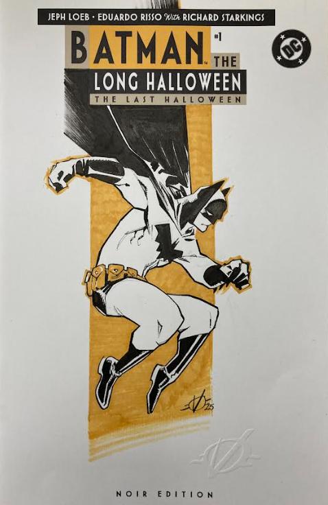 BATMAN THE LONG HALLOWEEN #1 BLANK COVER WITH ORIGINAL DRAWING BY OLIVIER VATINE : BATMAN N°4