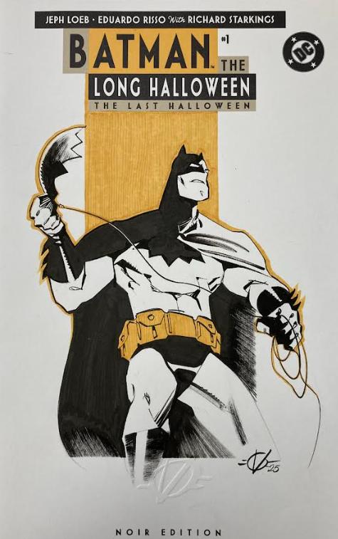 BATMAN THE LONG HALLOWEEN #1 BLANK COVER WITH ORIGINAL DRAWING BY OLIVIER VATINE : BATMAN N°5