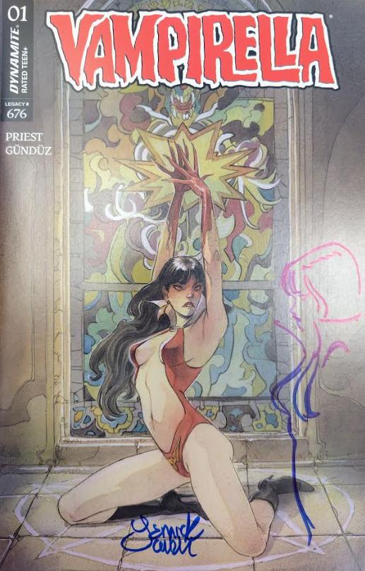 VAMPIRELLA (2025) #1 YANNICK CORBOZ LCCAF PULP'S EXCLUSIVE VARIANT - SIGNED WITH REMARK