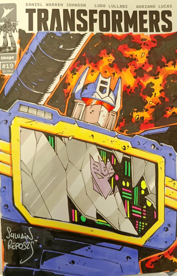 TRANSFORMERS BLANK COVER PAR SYLVAIN REPOS SOUNDWAVE COULEUR