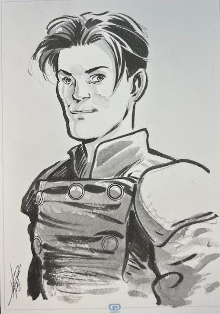 DESSIN ORIGINAL D'ERIC HERENGUEL POUR ROCKETEER : ROCKETEER N°1