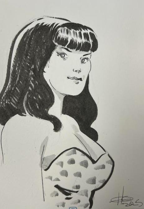 DESSIN ORIGINAL D'ERIC HERENGUEL POUR ROCKETEER : BETTY N°5