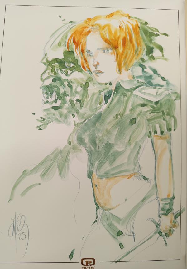 GUERRIÈRES - PORTFOLIO PAR FABRICE MEDDOUR - DÉDICACE AQUARELLE