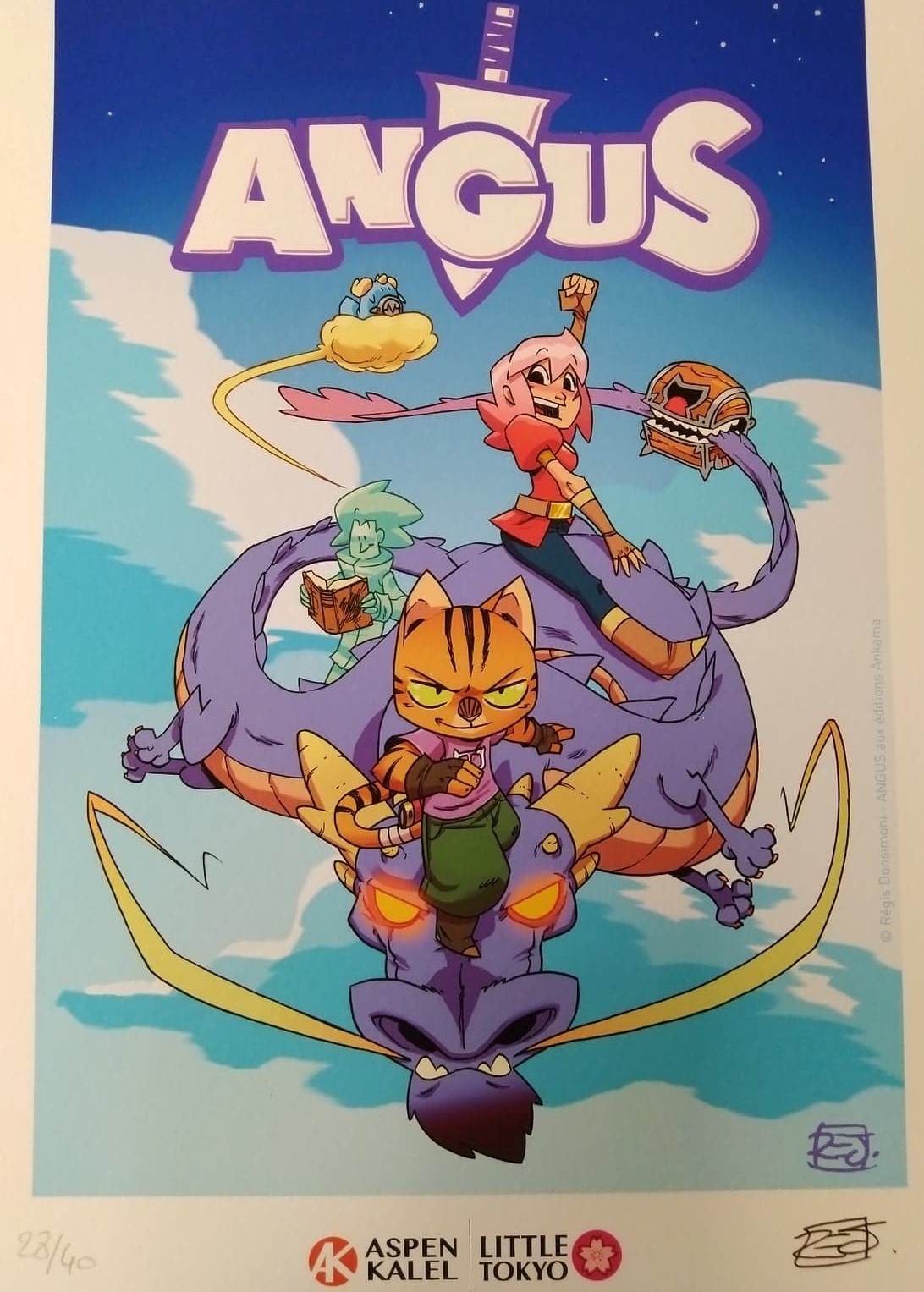 EX-LIBRIS ANGUS SUR LE DRAGON- REGIS DONSIMONI - SIGNÉ ET NUMEROTÉ