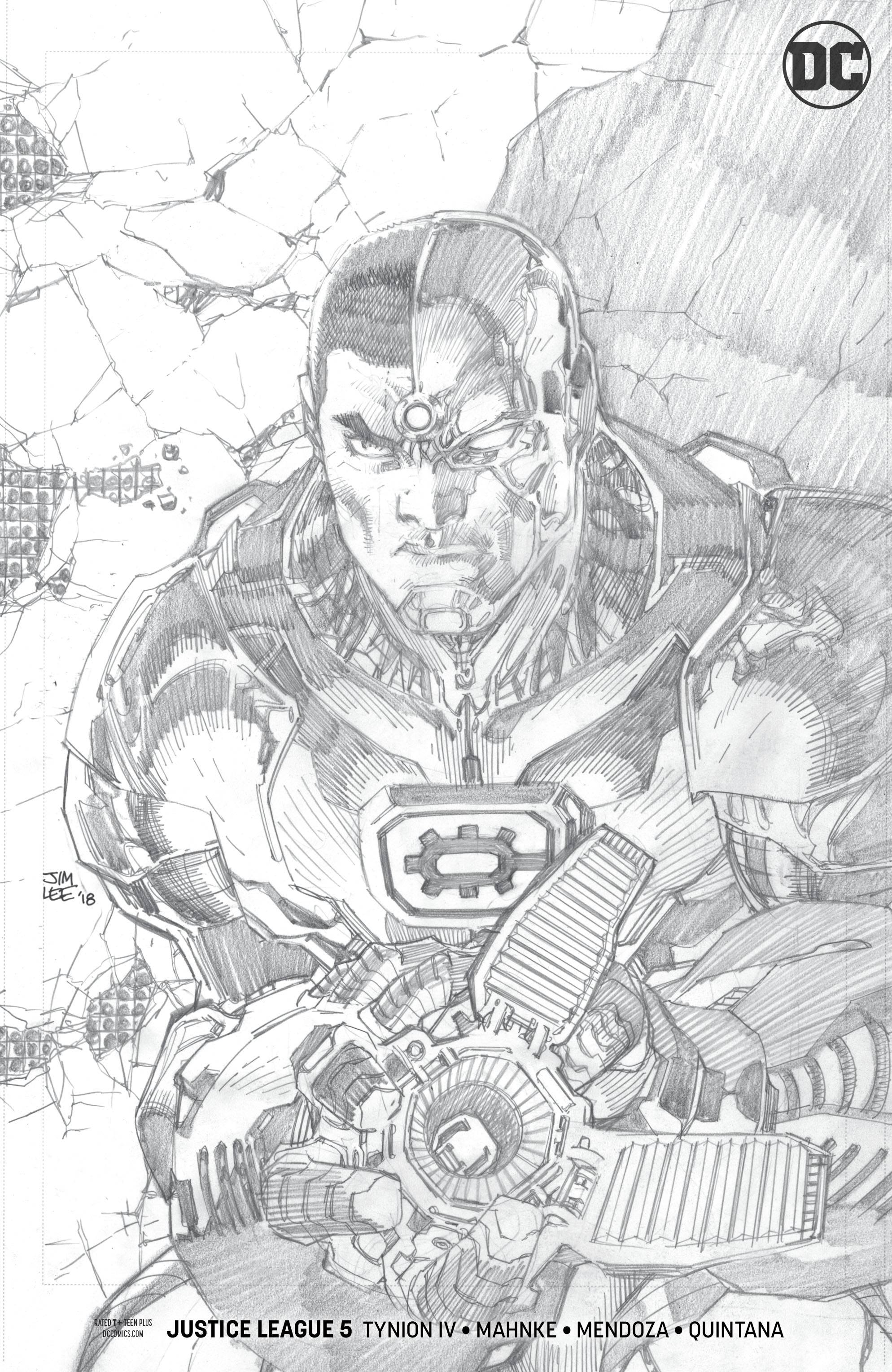 JUSTICE LEAGUE #5 JIM LEE PENCILS VAR 1:100