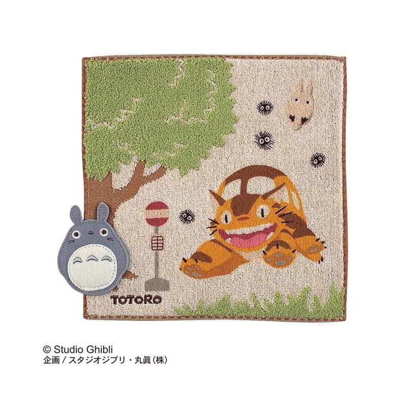 Mon Voisin Totoro - Serviette Totoro Arrêt de Bus 25x25 cm