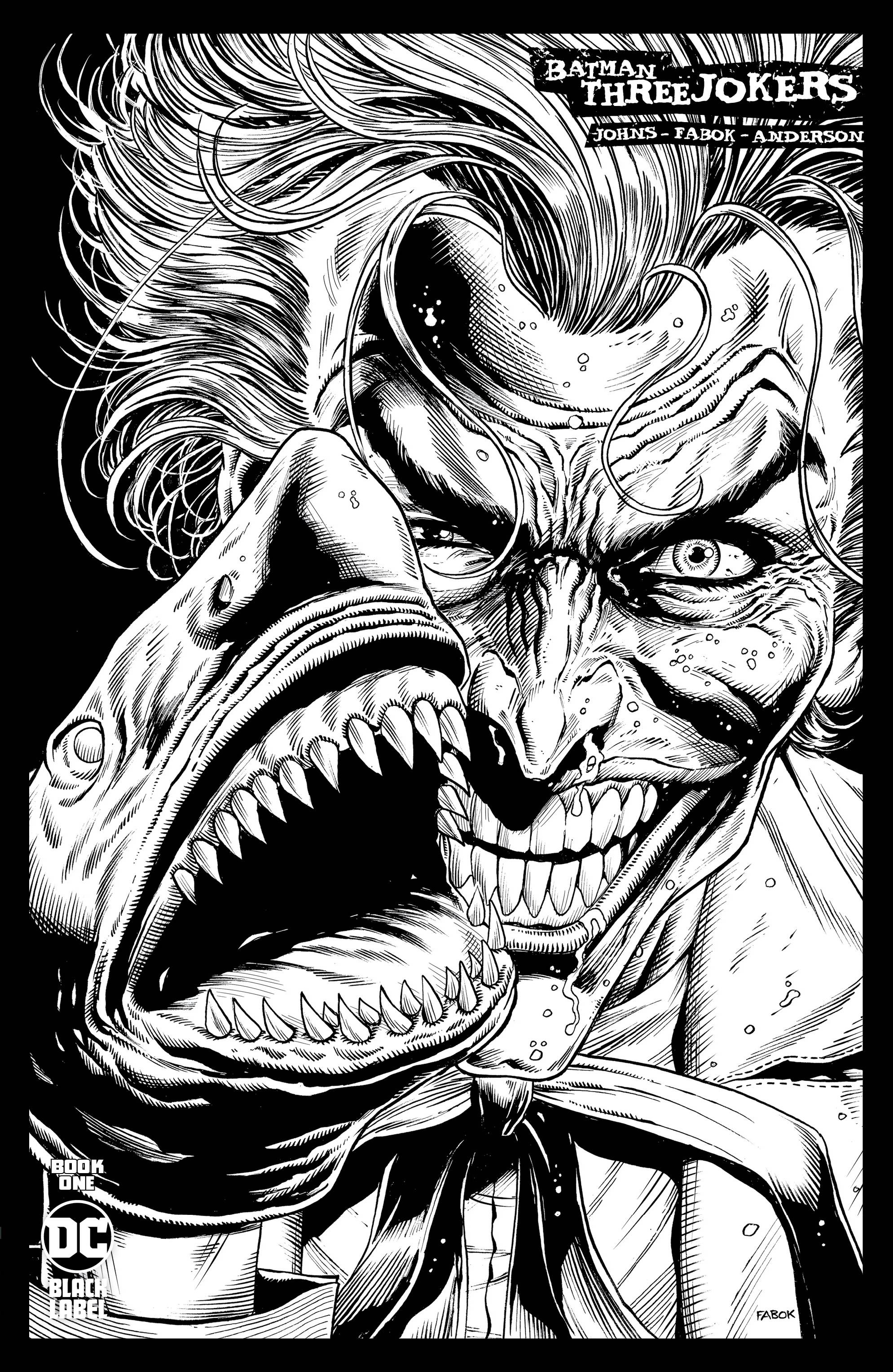 BATMAN THREE JOKERS #1 (OF 3) BLACK AND WHITE 2ND PTG VAR 1:25