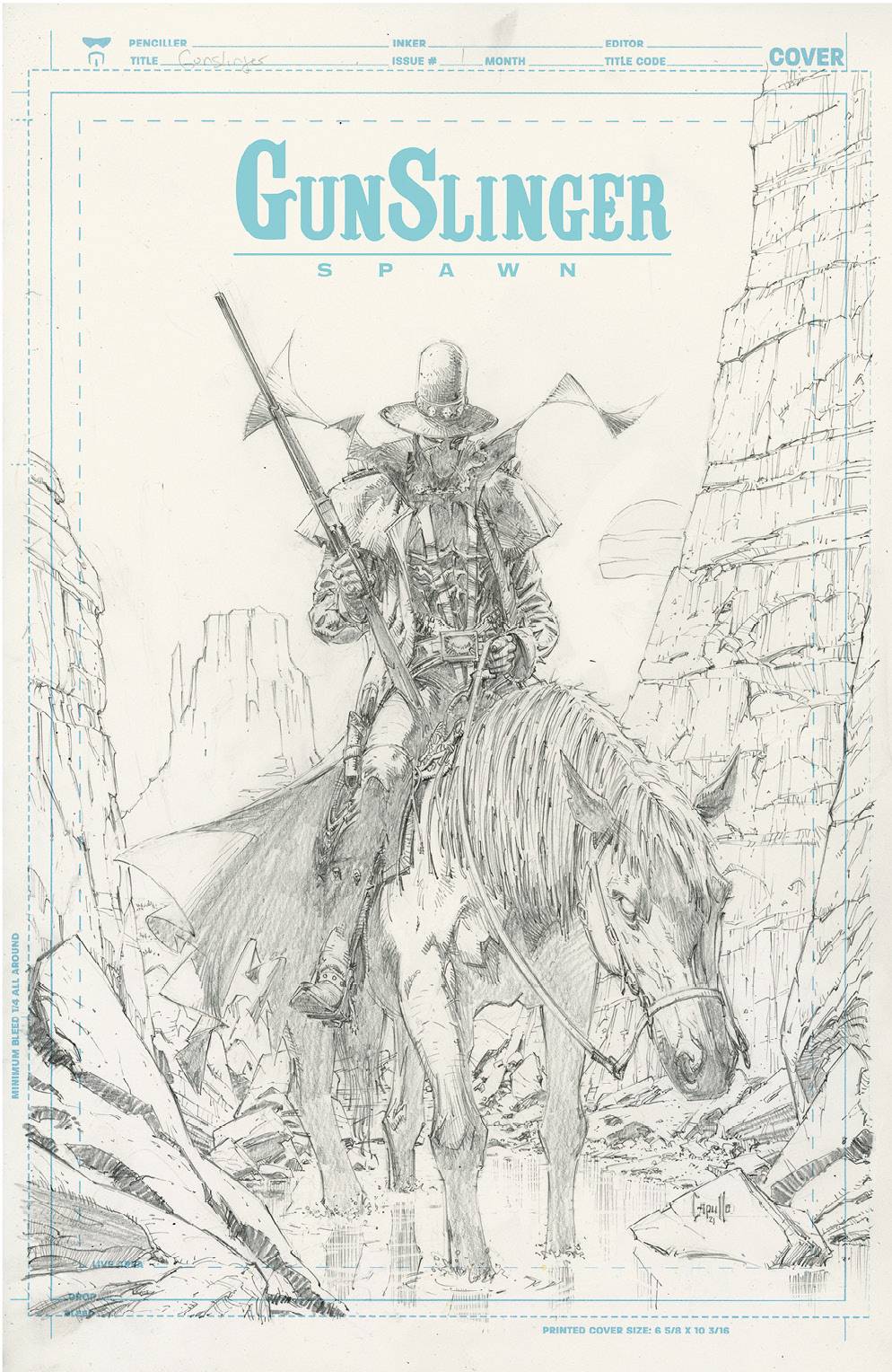 GUNSLINGER SPAWN #1 CVR H 50 COPY INCV CAPULLO SKETCH CVR