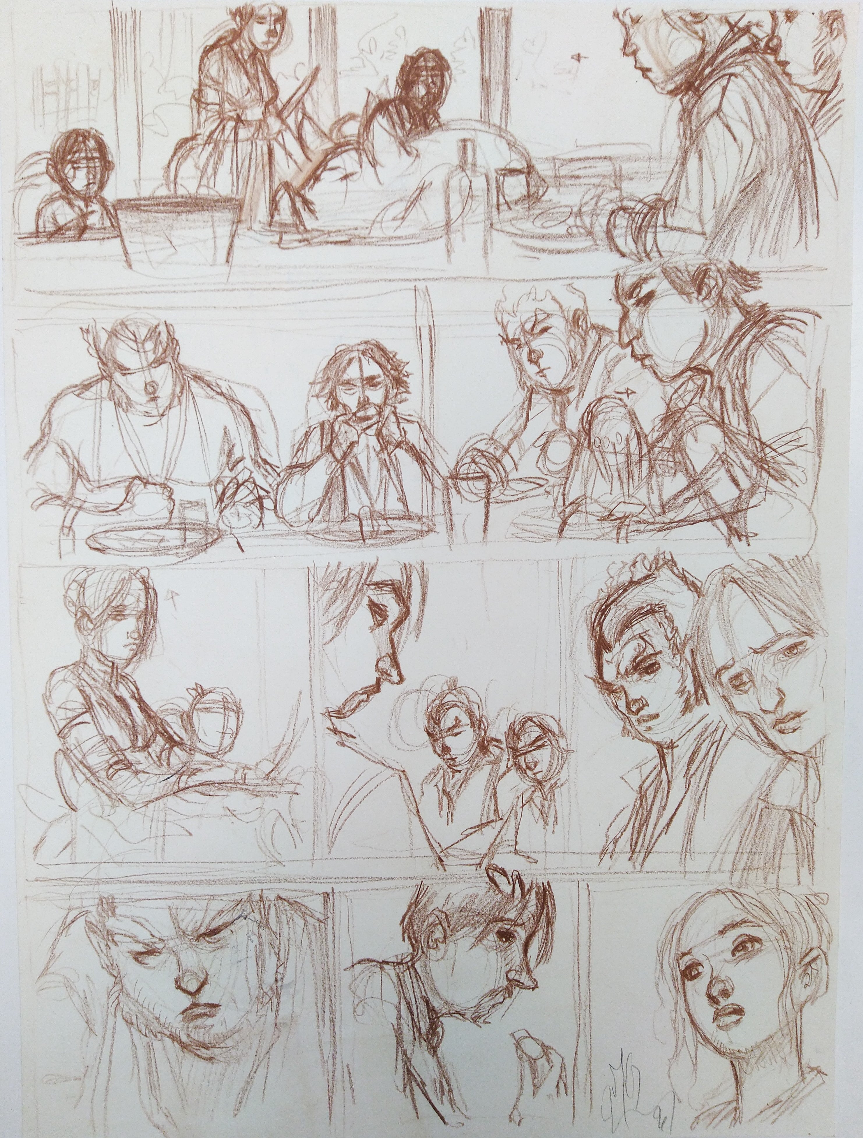 STORYBOARD APRES L'ENFER, DINER - PAR FABRICE MEDDOUR 