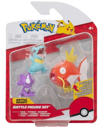 Pokemon Battle Figure Set Toxizap + Kaiminus + Magicarpe