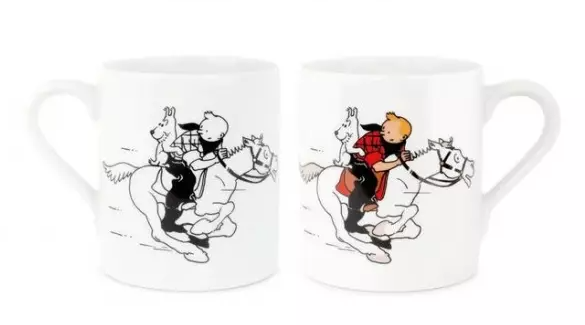 Mug TINTIN noir & blanc / colorisé - Amérique