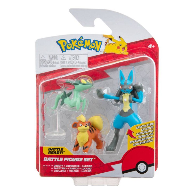 Pokemon Fantyrm Caninos Lucario Battle Figure Set