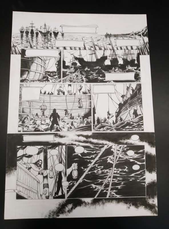 PLANCHE ORIGINALE LA GESTE DES CHEVALIERS DRAGONS T23 P14 - CHRISTIAN PATY