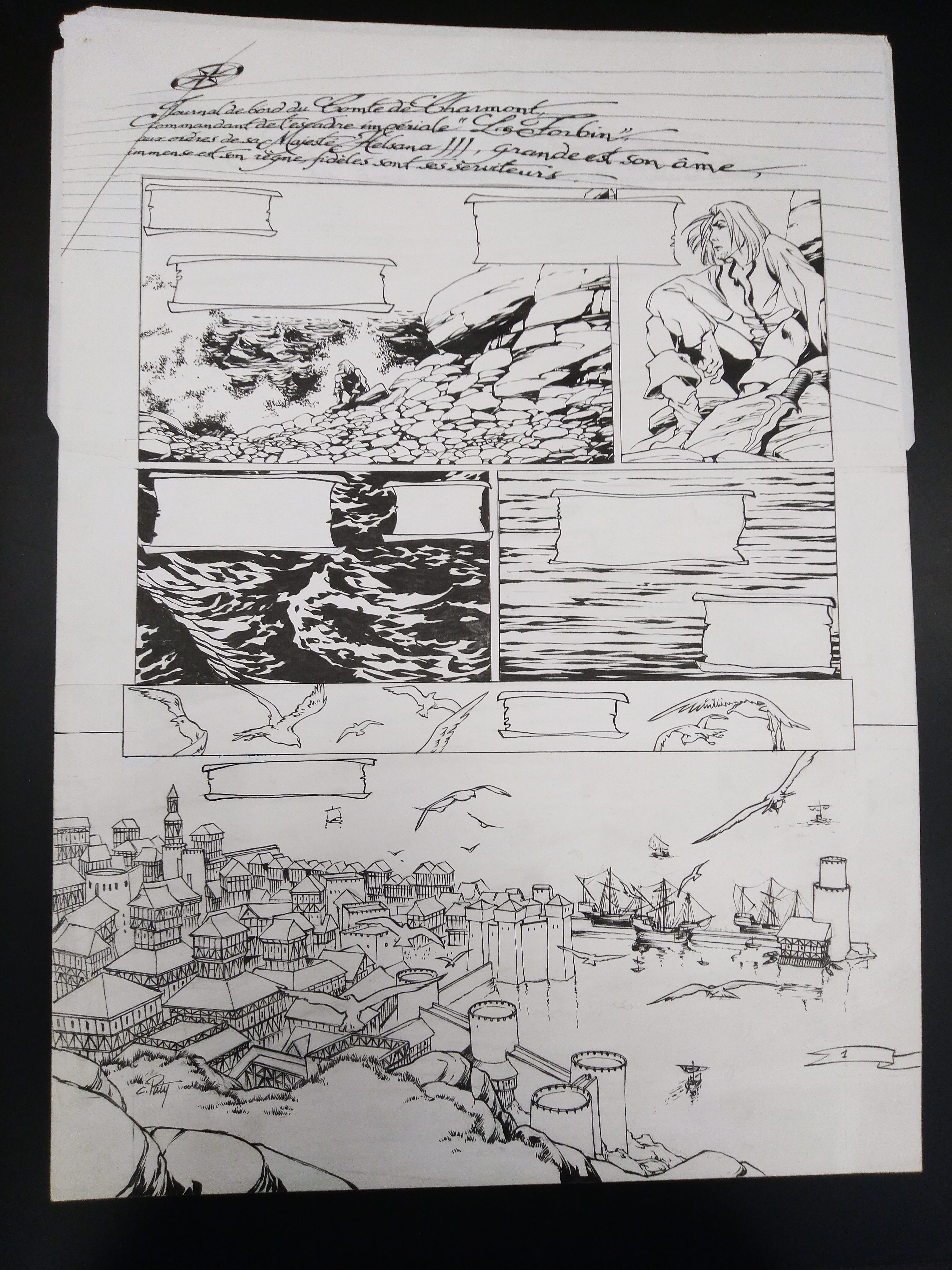 PLANCHE ORIGINALE LA GESTE DES CHEVALIERS DRAGONS T23 P1 - CHRISTIAN PATY