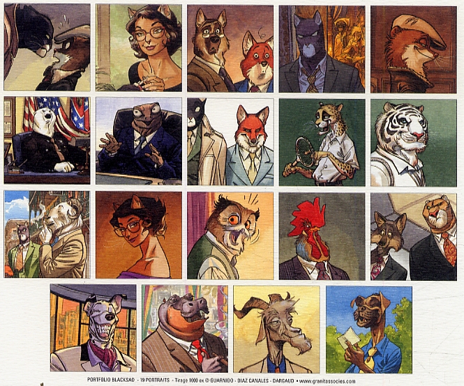 GUARNIDO-BLACKSAD-RECUEIL DE 18 PORTRAITS PORTFOLIO 18X18 CM .1000 EX