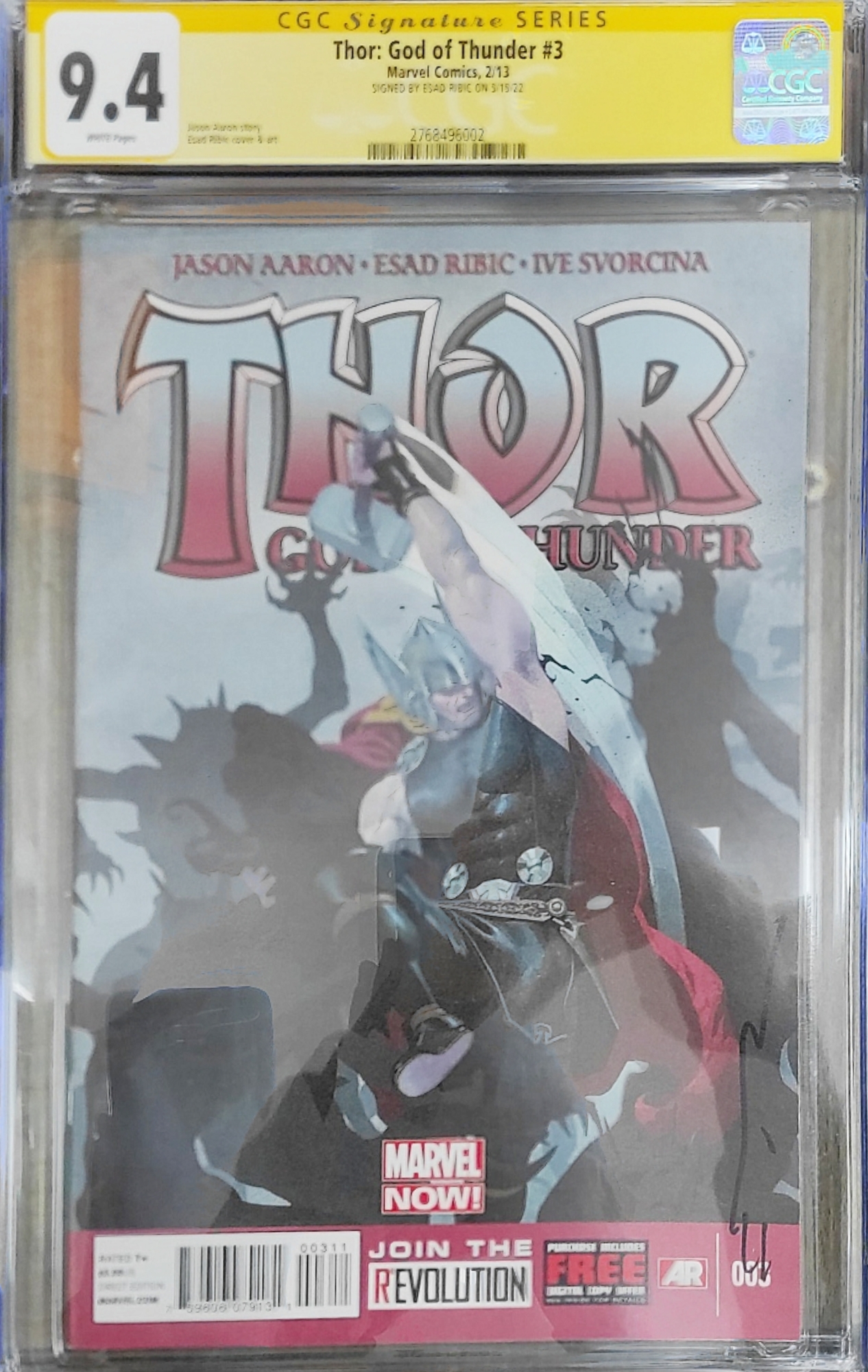 THOR : GOD OF THUNDER #3 SIGNED 9.4