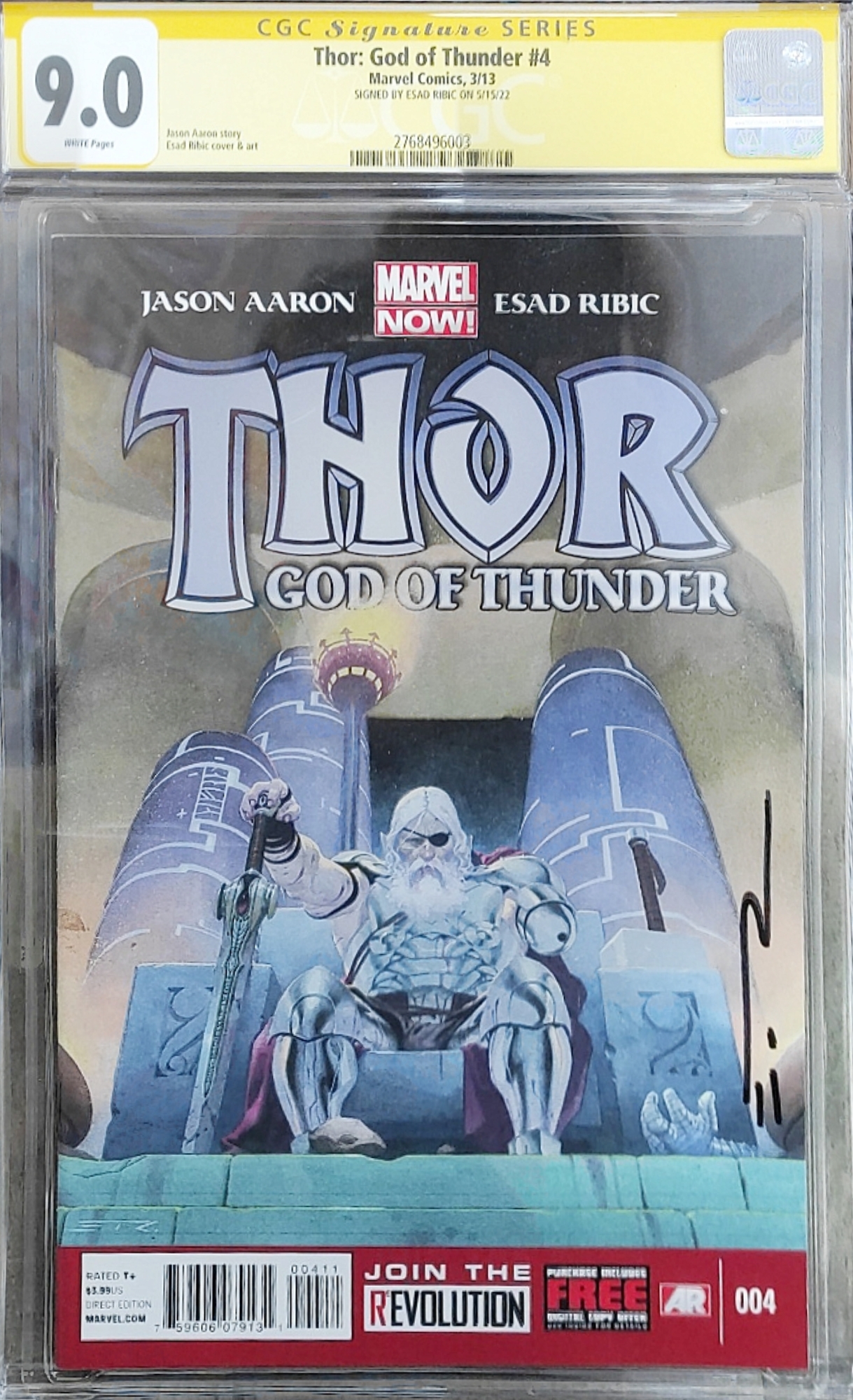 THOR : GOD OF THUNDER #4 SIGNED 9.0