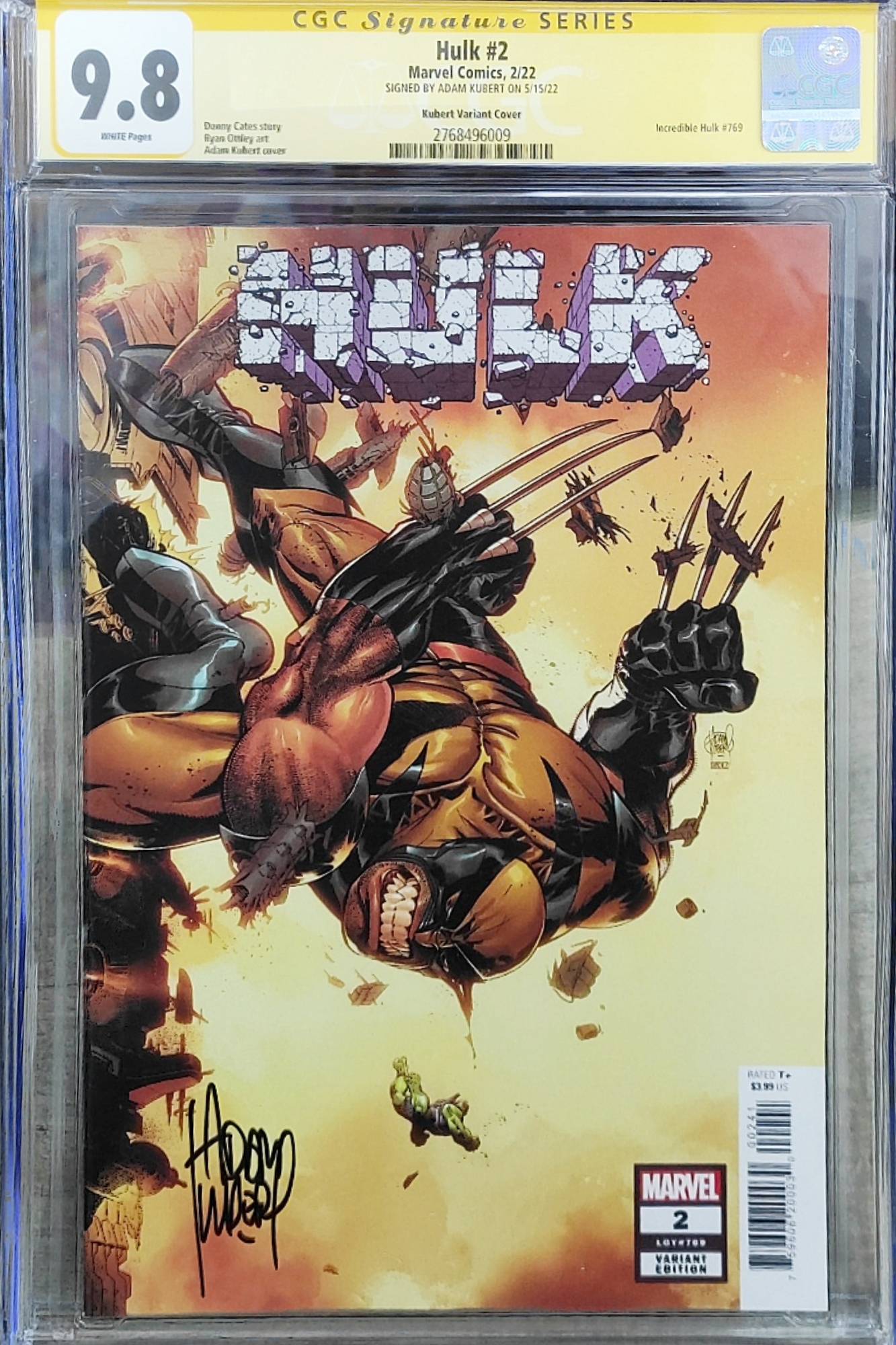 HULK #2 KUBERT VARIANT COVER SIGNED 9.8