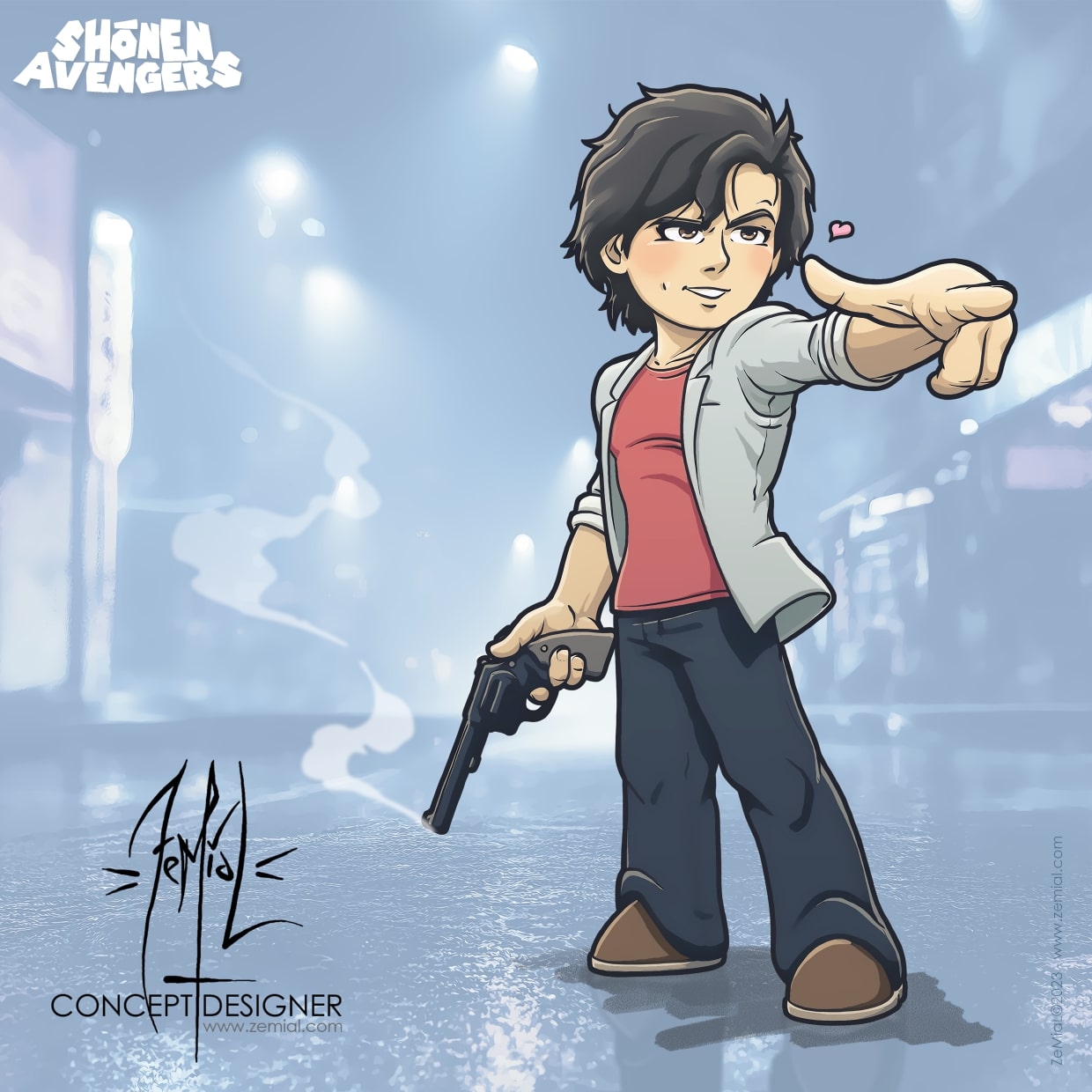 PRINT EXCUSIF BY ZEMIAL CITY HUNTER SIGNÉ (SHONEN AVENGERS)