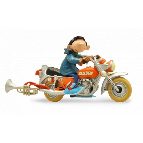 FIGURINE GASTON ET LA MOTO SAPETOKU