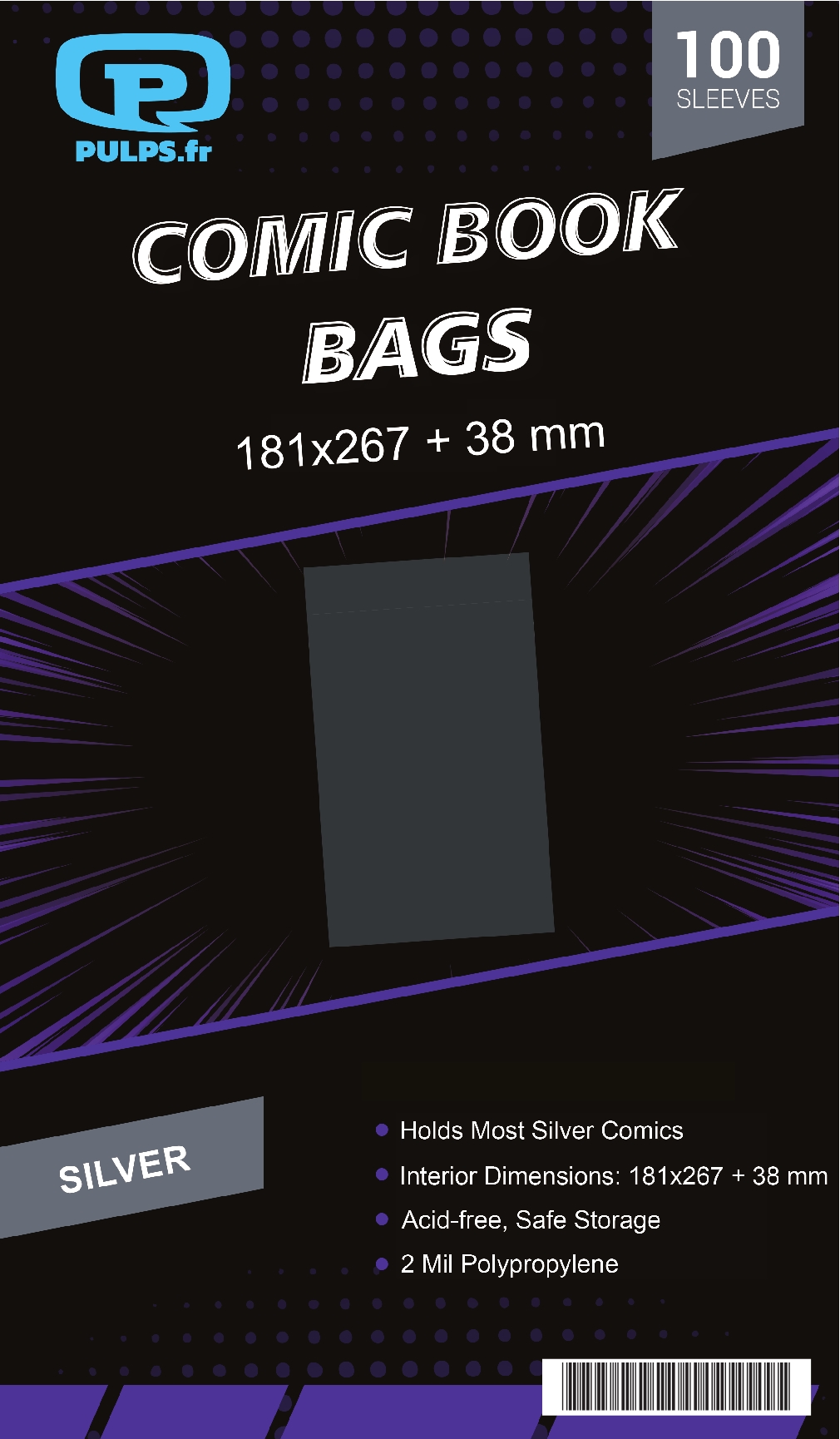 COMIC BAGS SILVER SIZE PULP'S (100)