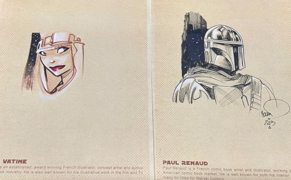 PORTFOLIO STAR WARS PAR OLIVIER VATINE & PAUL RENAUD - DÉDICACE MANDALORIAN ET MARA JADE N°2