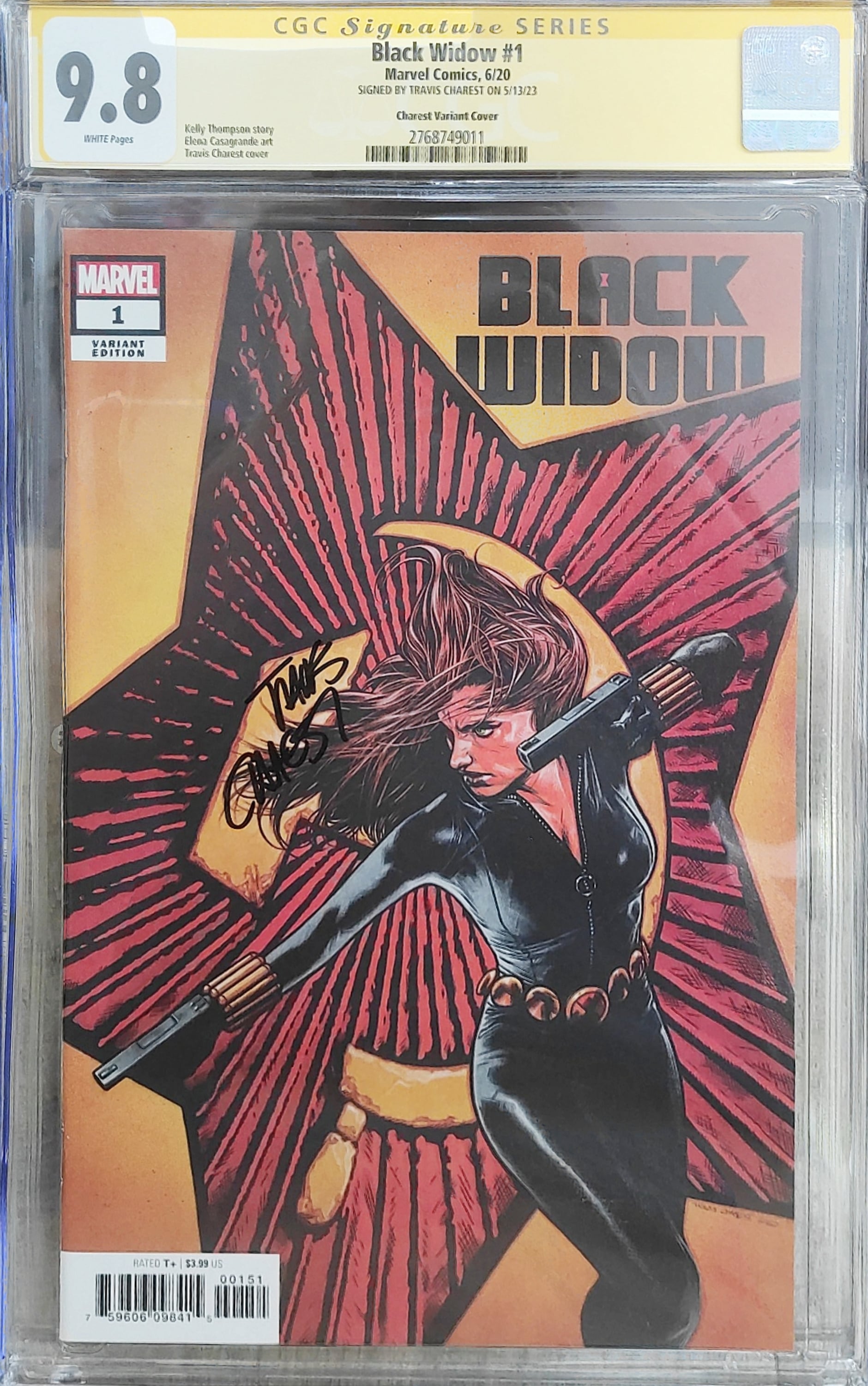 BLACK WIDOW #1 CHAREST VARIANT 9.8