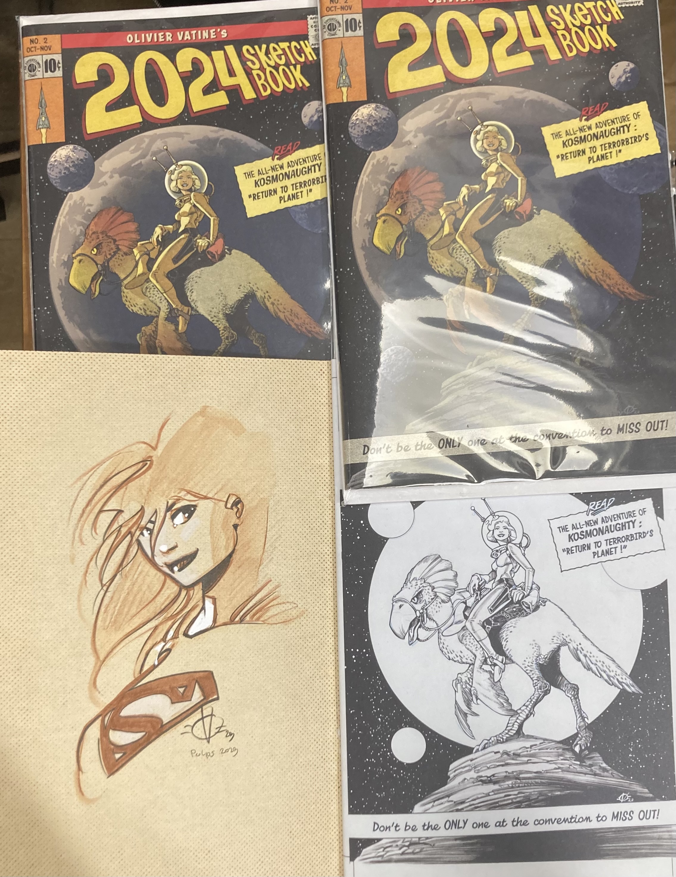 SKETCHBOOK OLIVIER VATINE 2024 : SIGNÉ ET DÉDICACÉ SUPERGIRL