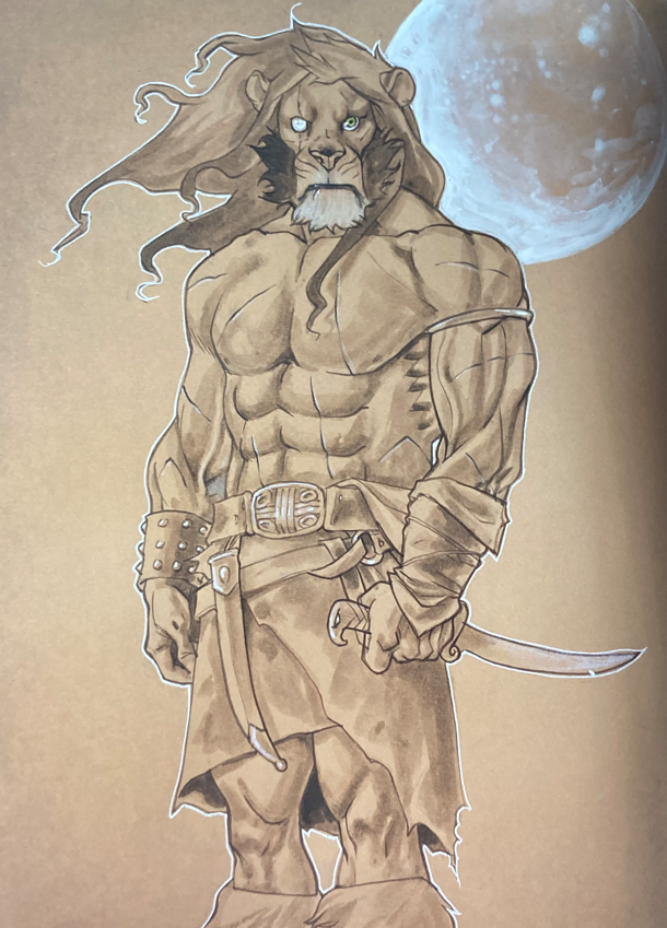 L'OGRE LION DÉDICACÉ PAR BRUNO BESSADI SUR T1, 2 OU 3 PERSONNAGE AU CHOIX