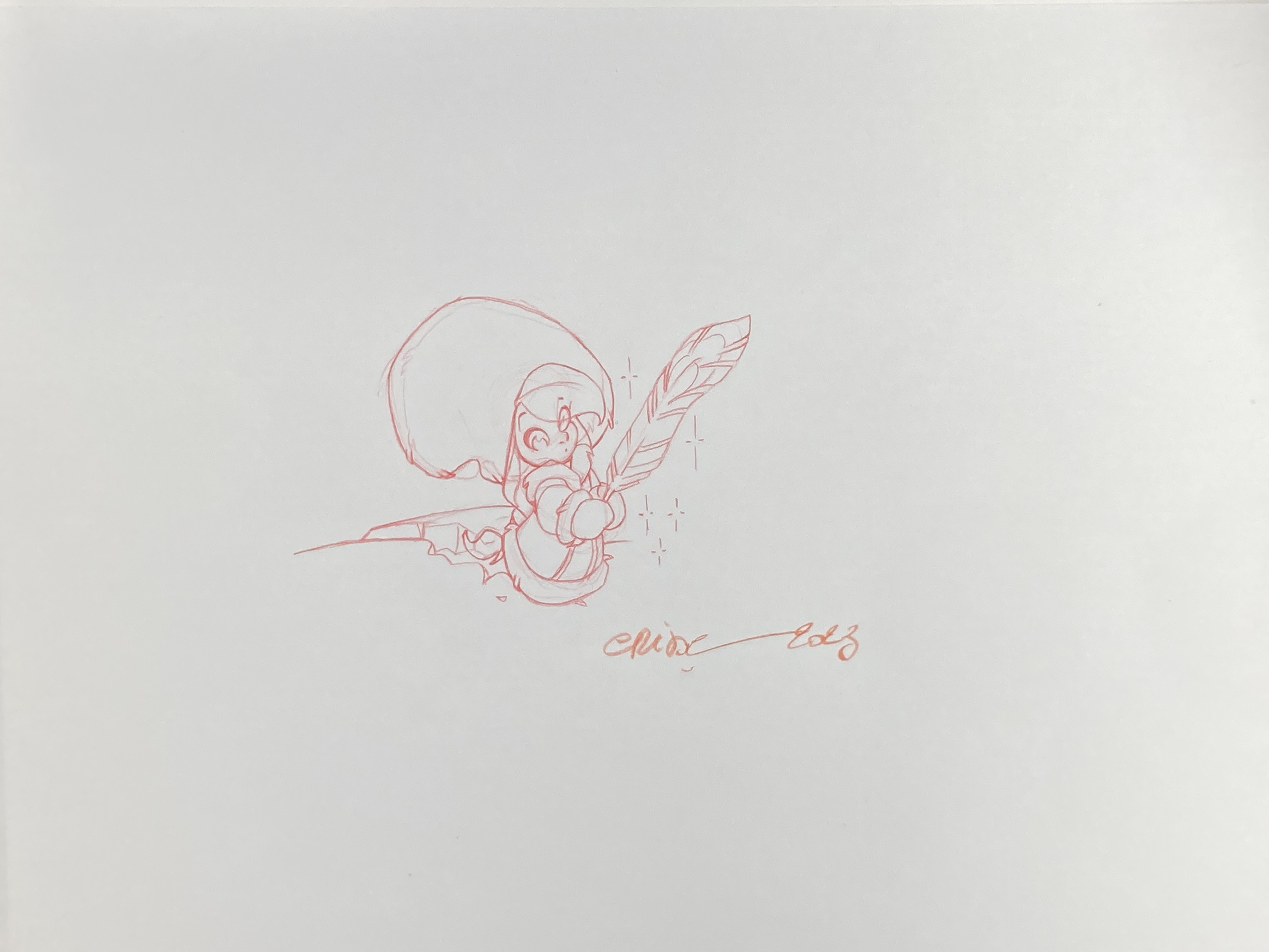 DESSIN ORIGINAL DE DIDIER CRISSE POUR ANYA : ANYA ET LA PLUME N°3