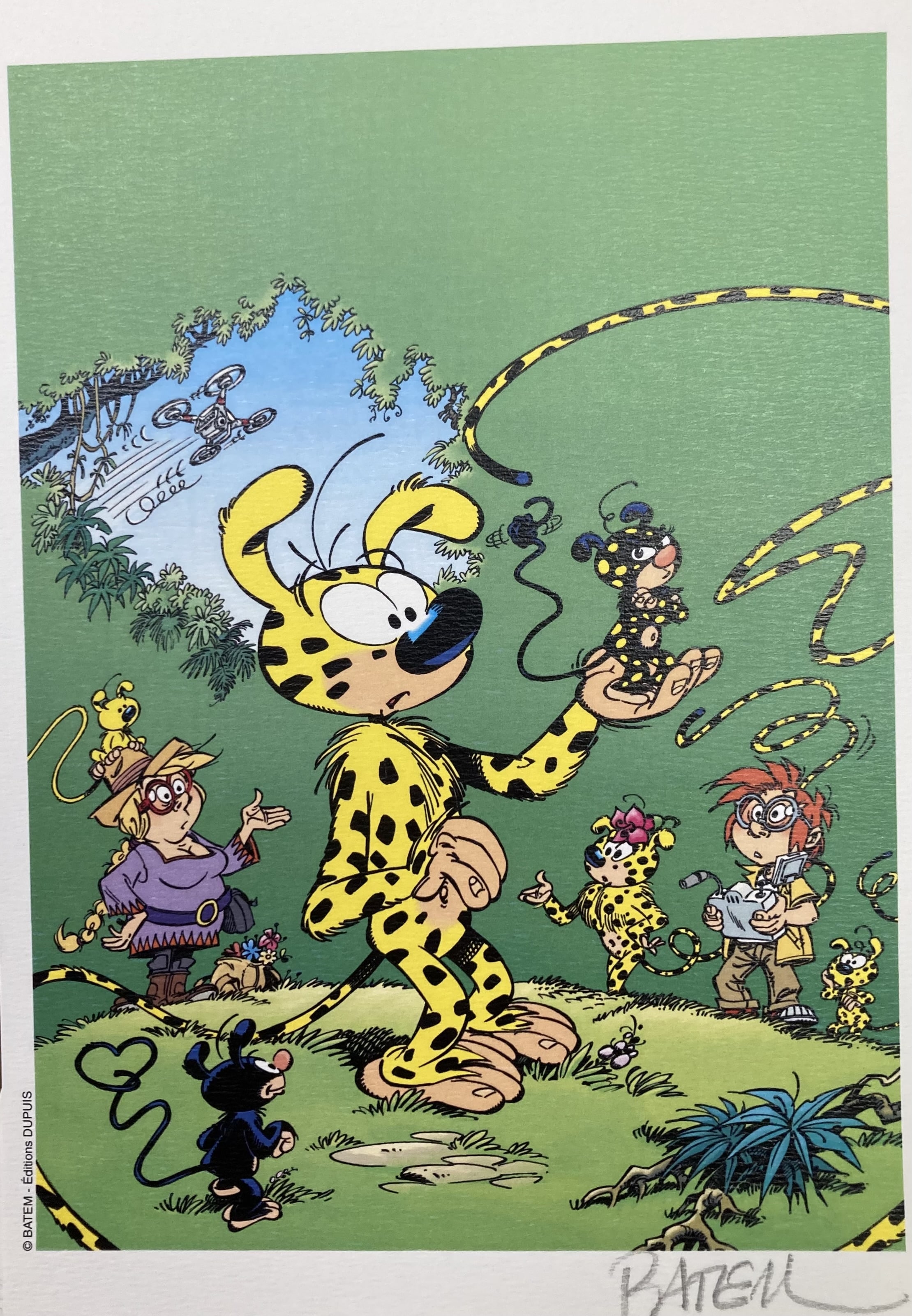 EX LIBRIS MARSUPILAMI SIGNÉ PAR BATEM