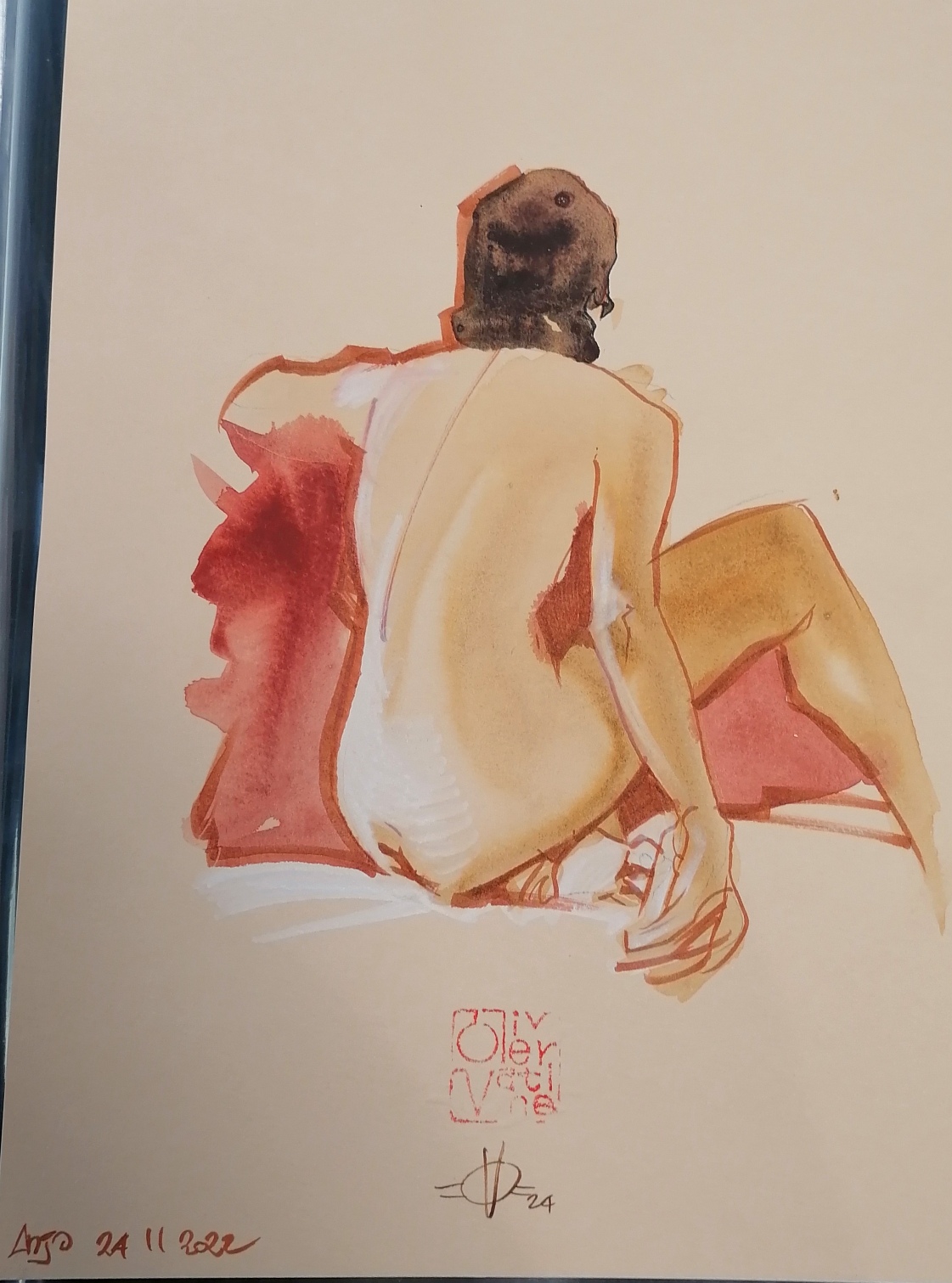 FEMME NUE N°3 OLIVIER VATINE ORIGINAL