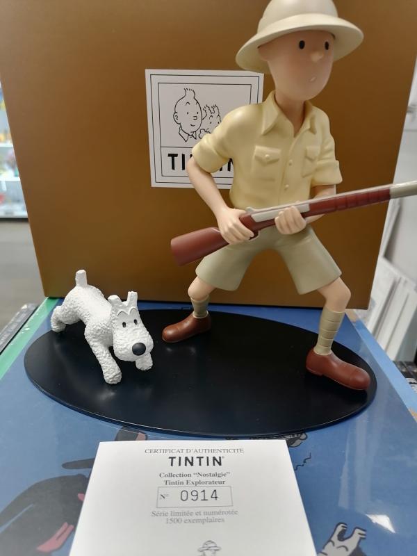 FIGURINES RÉSINE TINTIN EXPLORATEUR 20 CM LEBLON DELIENNE