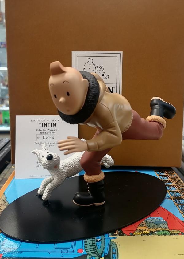 FIGURINE TINTIN AVIATEUR 20 CM LEBLON DELIENNE