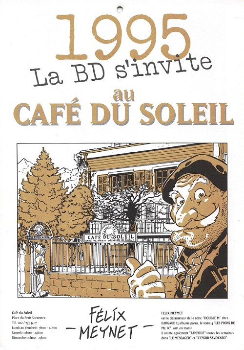 FELIX MEYNET - FANFOUE CALENDRIER - LA BD S'INVITE AU CAFE DU SOLEIL - SIGNÉ