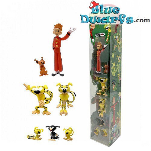 TUBO LA FAMILLE MARSUPILAMI ET SPIROU - 7 FIGURINES