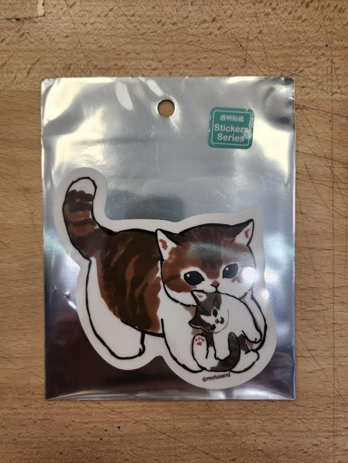 Sticker Mofusand holding Kitty