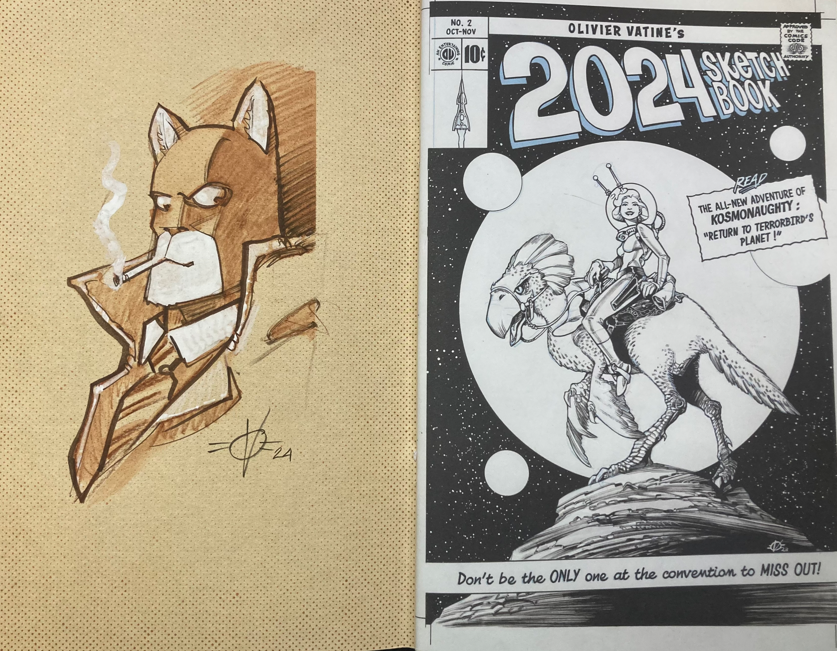 SKETCHBOOK OLIVIER VATINE 2024 : SIGNÉ ET DÉDICACÉ - BLACKSAD