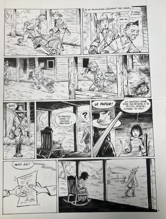 DESSIN ORIGINAL DE SERGE CARRERE POUR GUNTHRIE : PLANCHE N°2