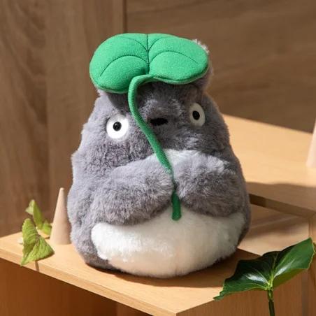 Peluche Ghibli Nakayoshi Totoro Gris Avec Feuille